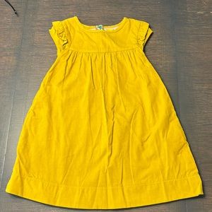 Girls Mini Boden yellow corduroy jumper, size 3-4Y